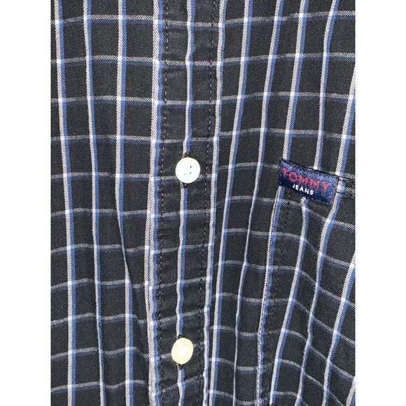 Vintage 90’s Tommy Jeans Plaid Button Down XL - Picture 7 of 14